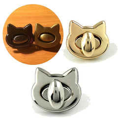 Cat Head Metal Buckle Twist Lock Turn Lock For Bag Handbag DIY Hardware