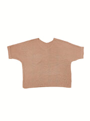  Casual Sweater Women's Solid Half Sleeve V Neck Jumper