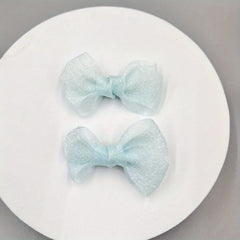 2pcs Baby Girls Mesh Bow Hair Clips Princess Headwear Hair Accessories