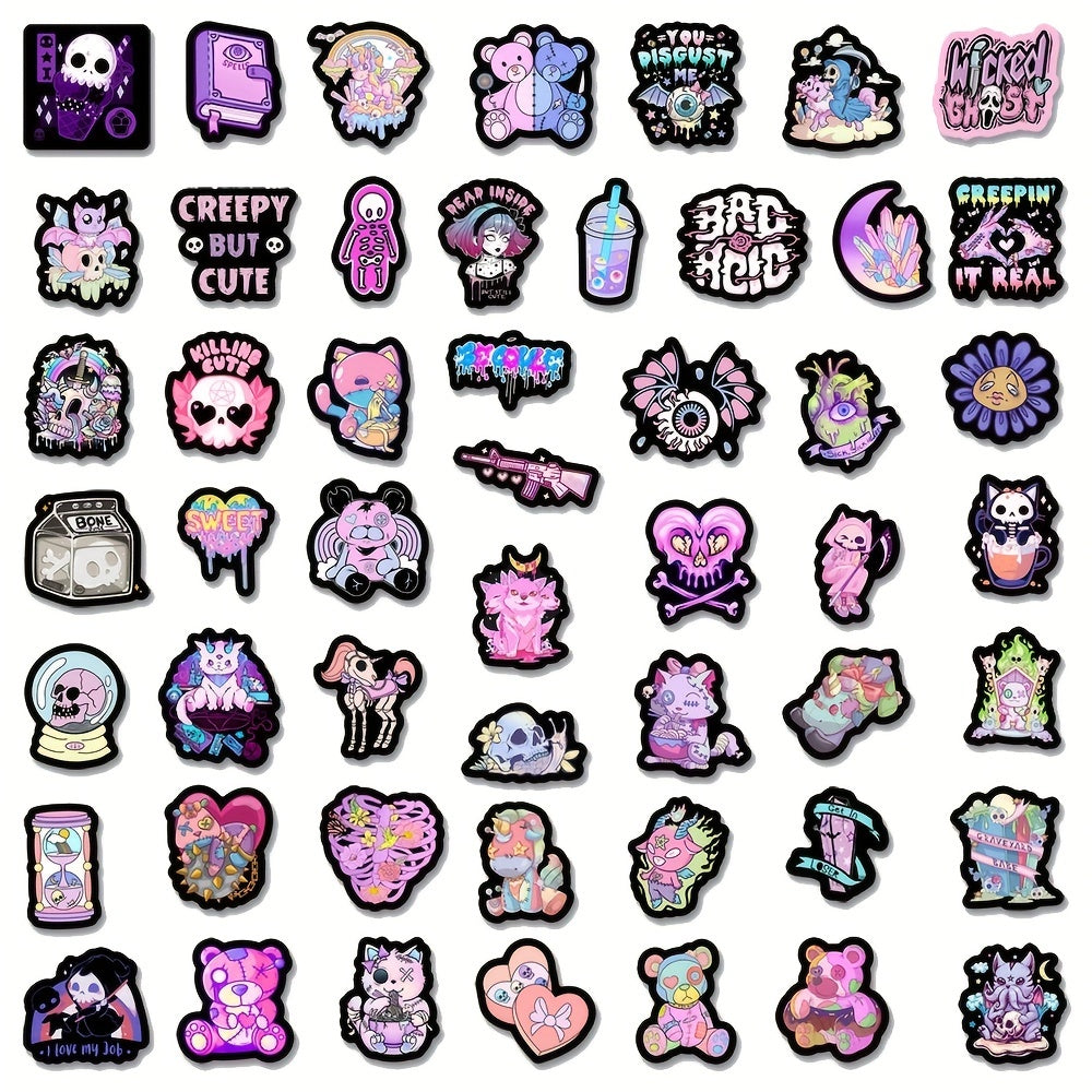 100pcs Dark Horror Bottom Gothic Graffiti Stickers for Notebook Skateboard