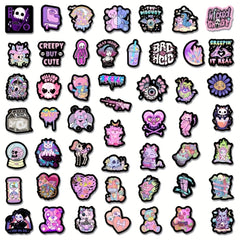 100pcs Dark Horror Bottom Gothic Graffiti Stickers for Notebook Skateboard