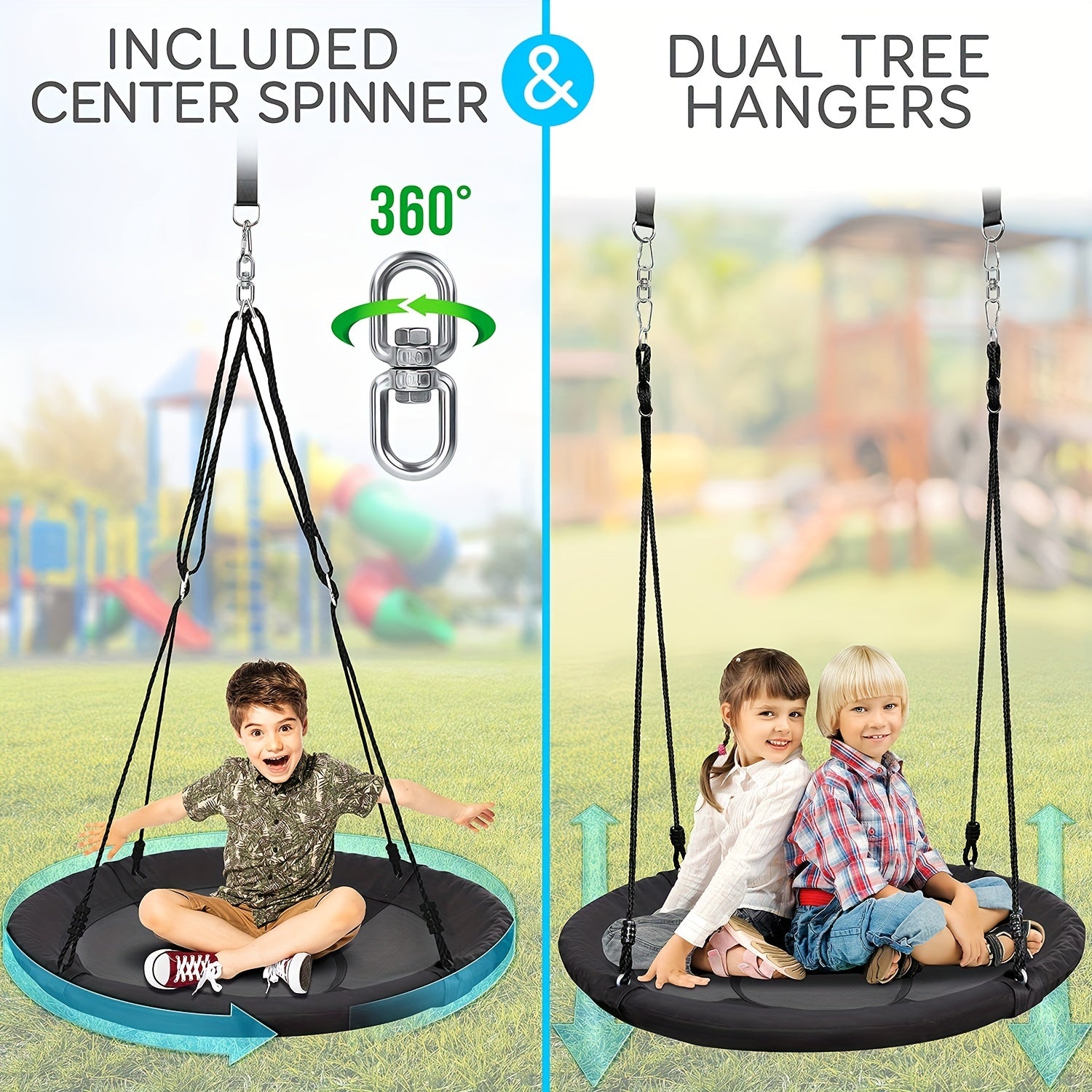 Saucer Swing Outdoor Tree Swing With Hang Kit