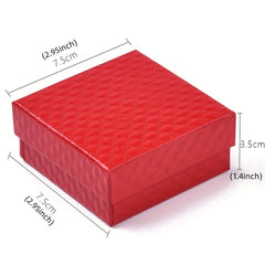 12pcs Red Jewelry Boxes For Pendant Earring Ring With Sponge Inside