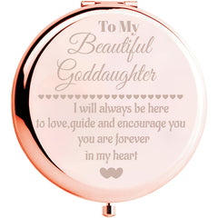 Compact Makeup Mirror for Goddaughter Birthday Wedding Graduation Travel Gift