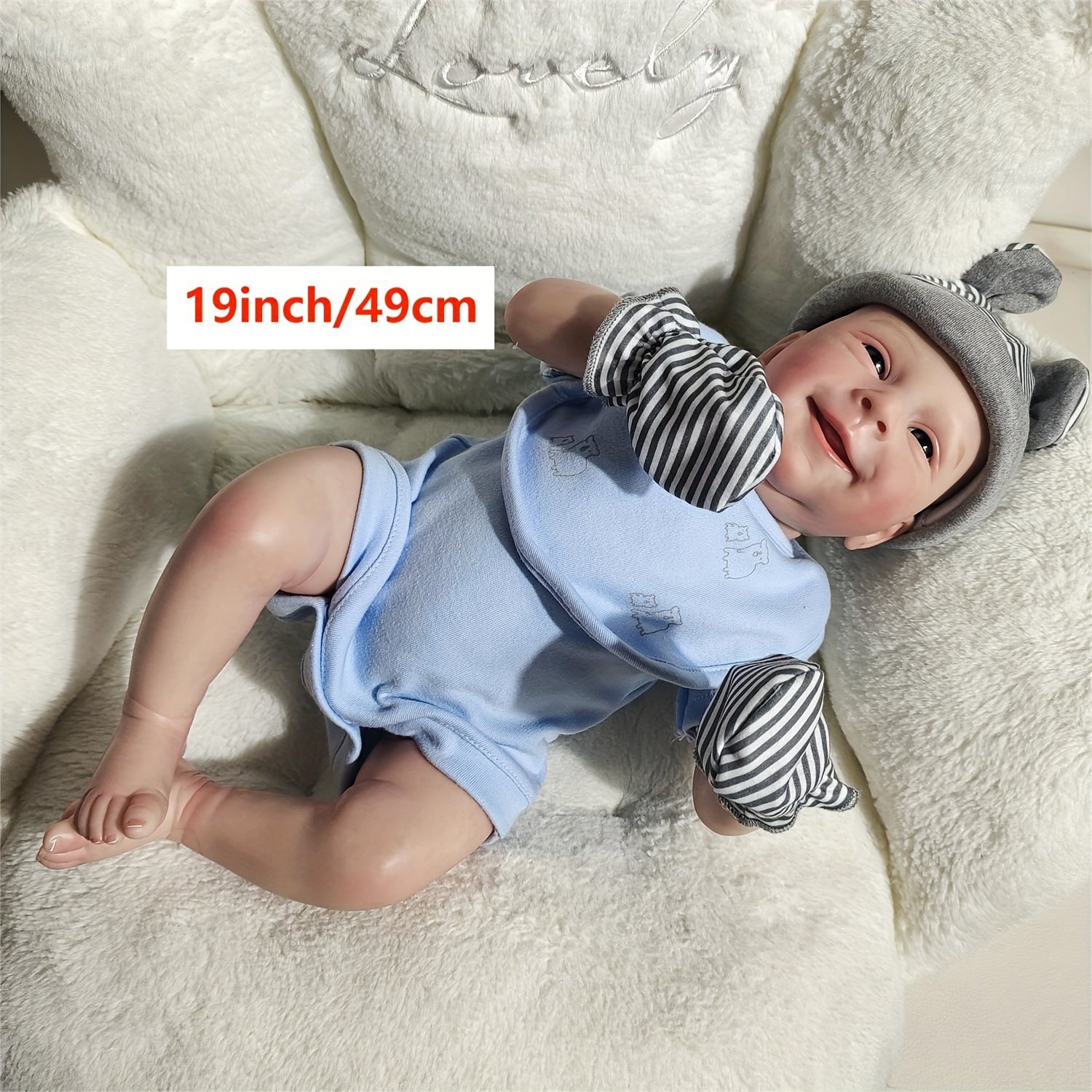 19in Cloth Body Doll with Hand Painted Head