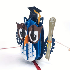3D Doctor Owl Graduation Card GraduationCap and Diploma Card