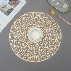 6pcs Hollow Bronzing Placemats Washable Anti-slip Table Mats