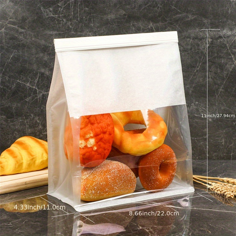 10pcs Reusable Cookie Bread Storage Bags with Visible Window