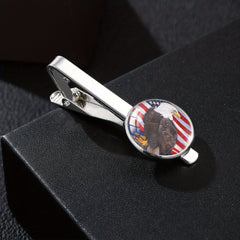 Patriotic Tie Clip With Eagle American Flag Yin Yang