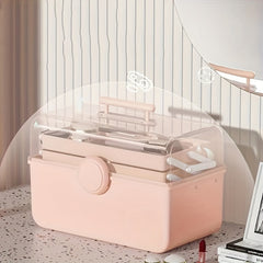 Large Dust-proof Medicine Storage Box Transparent Desktop Portable