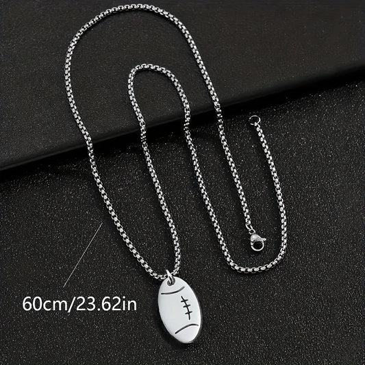 Rugby Men's Stainless Steel Necklace Football Necklace Gift