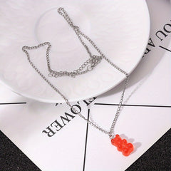 Candy Bear Chain Pendant Necklace For Women Girls Animal Jewelry
