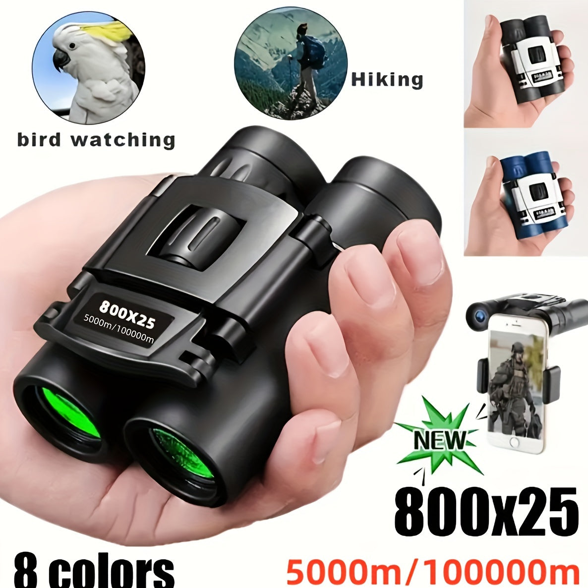 Portable Folding Binoculars for Camping & Tourism