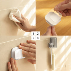 Kids Wall Mounted Toothbrush Holder with Suction Pad