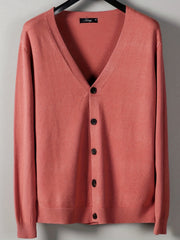 Men's V-Neck Casual Cardigan Sweater for Spring Autumn