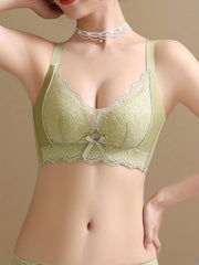 Lace Push Up Bra Sweet & Stretchy Bow Wireless Bra