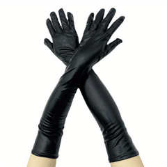 Adult Long Patent Leather Pole Dance Gloves