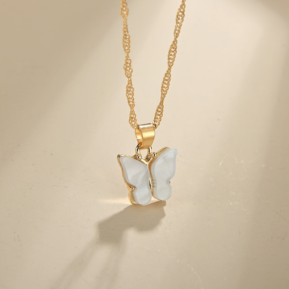 Butterfly Pendant Necklace Dainty Chain Neck Jewelry Birthday Gift