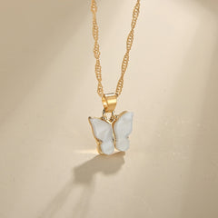 Butterfly Pendant Necklace Dainty Chain Neck Jewelry Birthday Gift