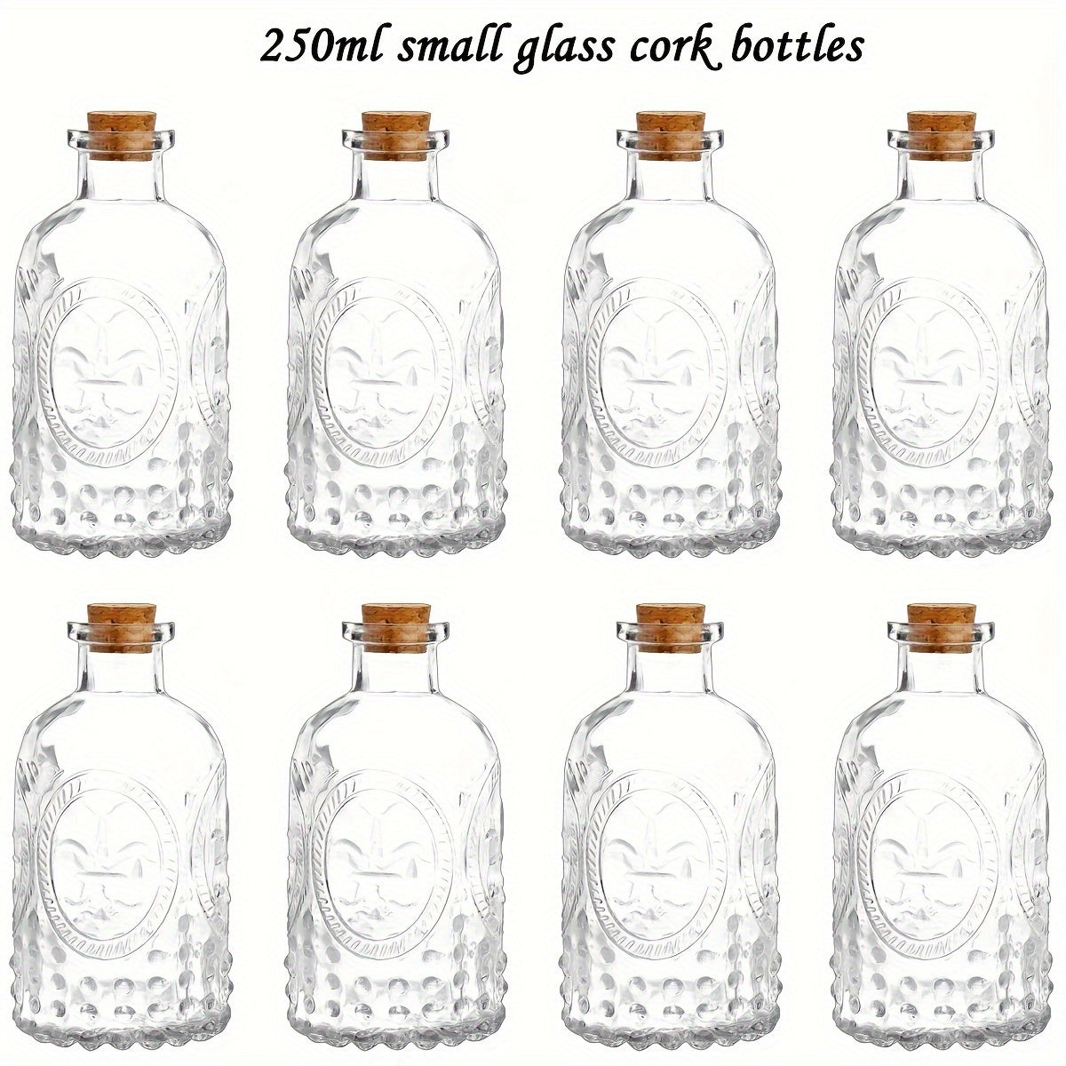 1pc Glass Bottle 8 5oz Small Glass Jar Medicine Bottle Mini Bottle With Cork