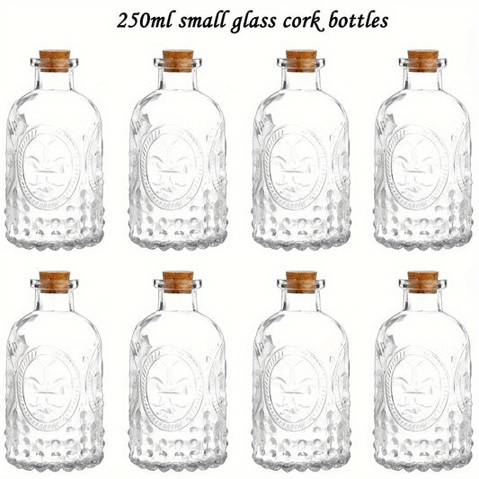 1pc Glass Bottle 8 5oz Small Glass Jar Medicine Bottle Mini Bottle With Cork