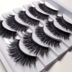 5 Pairs 3D Thick Curling False Eyelashes Natural Simulated Multilayer Eyelashes