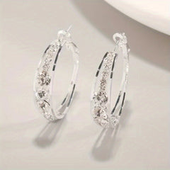 Explosive Style Wind Rhinestone Large Circle Earrings