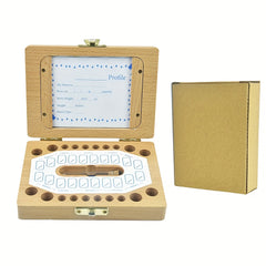 AnAnBaby Keepsake Box Solid Wood Photo Frame with Name Date First Tooth