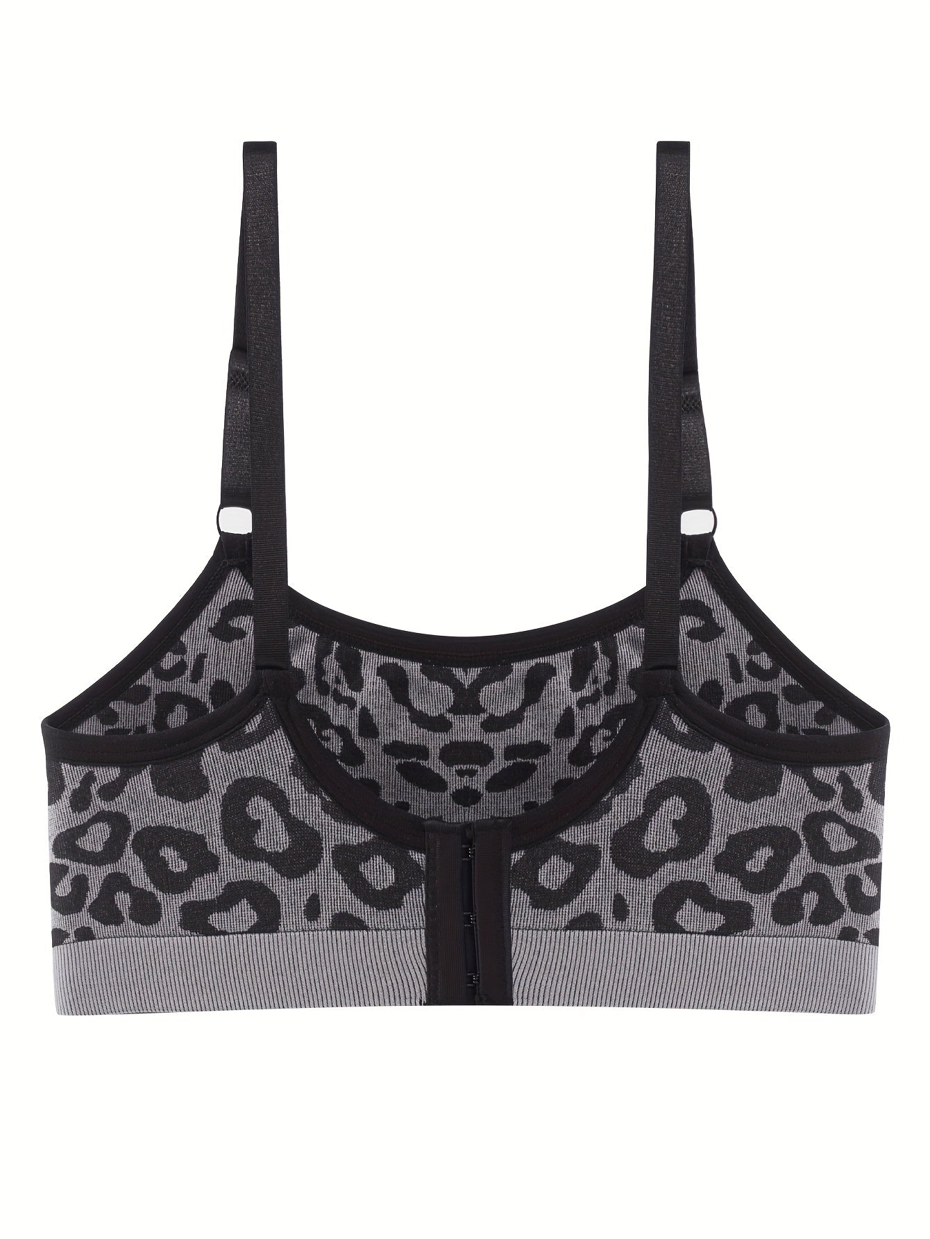 3pcs Leopard Wireless Bralettes Comfy & Breathable Intimates Bra