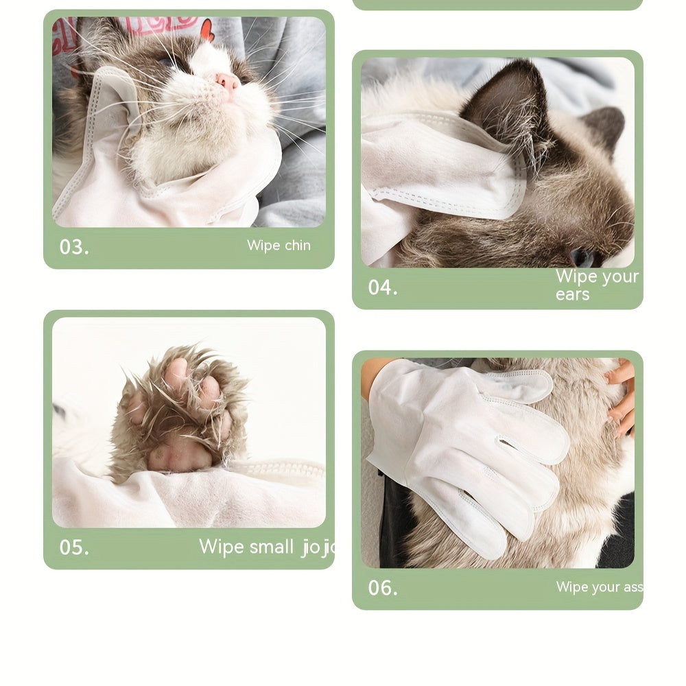 6pcs Pet Cleaning Gloves Wet Wipes for Dog Bathing