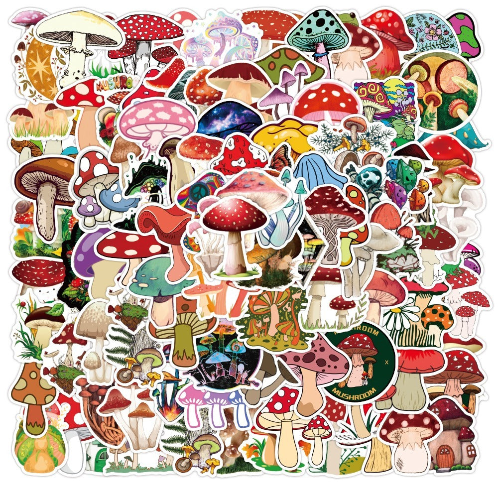 Mushroom Waterproof Stickers for Laptop Water Bottles Bumper