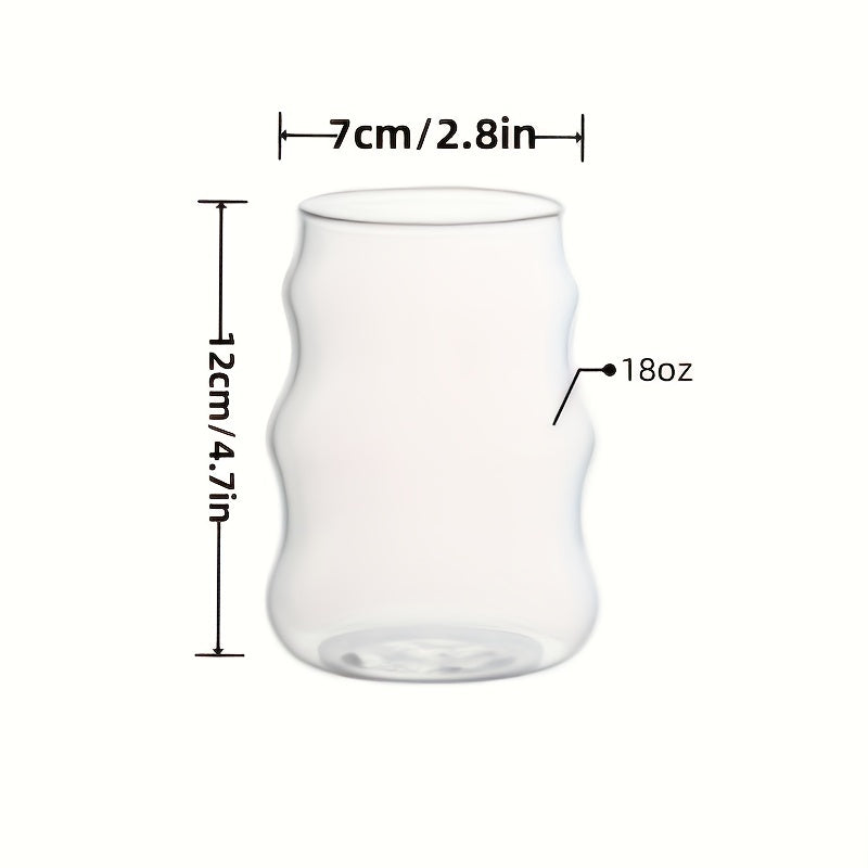 2pcs Glass Cups With Straws for Home and Office