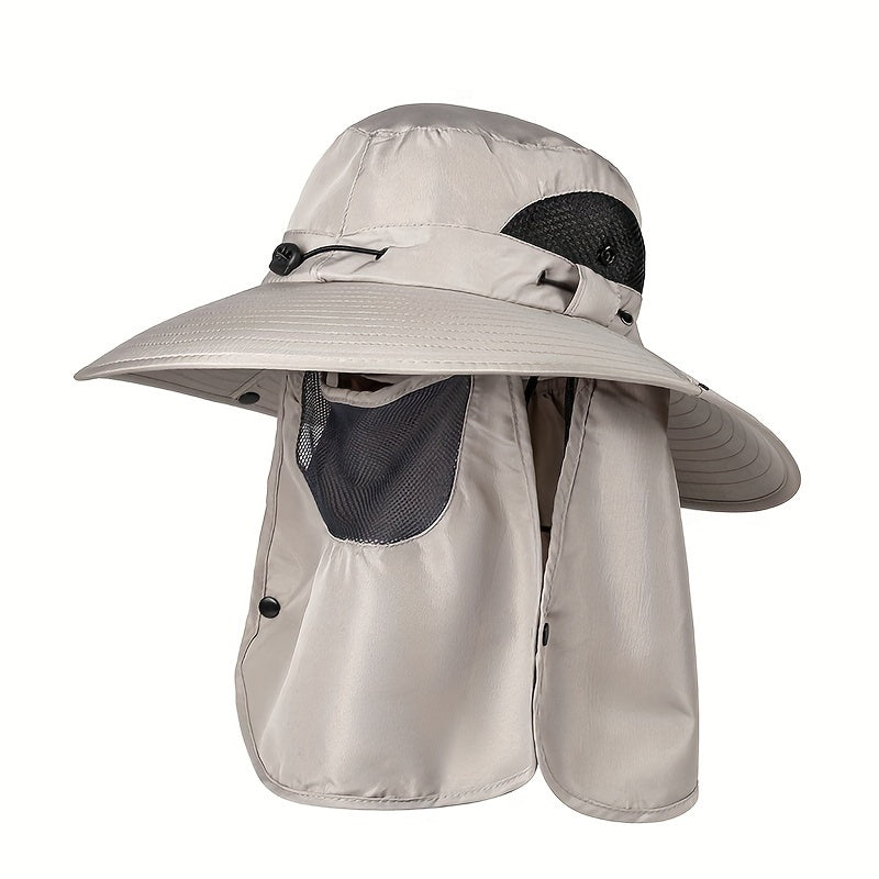Breathable Bucket Hat with Face Cover for Sun Protection
