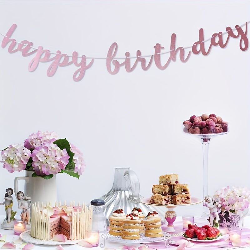 Cardboard Happy Birthday Party Flag Decoration Supplies