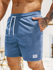 Men's Drawstring Corduroy Shorts for Summer