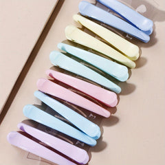 12PCS Classic Glossy Hair Clip Duck Billed Clip Solid Hair Accessories Female