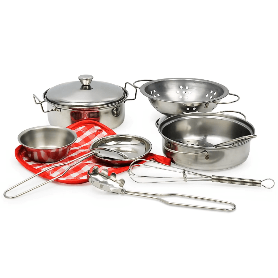 Mini Stainless Steel Kitchen Toys Cooking Utensils Set for Kids