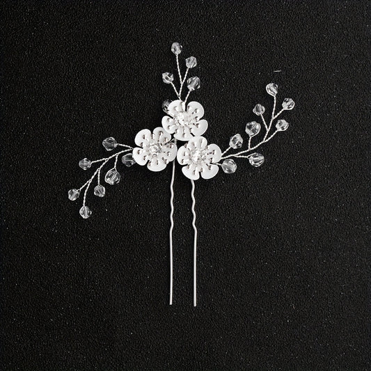 Crystal Flower Beaded Hairpin Bridal Wedding Party Favor Decorations