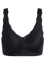 Scallop Trim Wireless Push-Up Bra Textured Lingerie