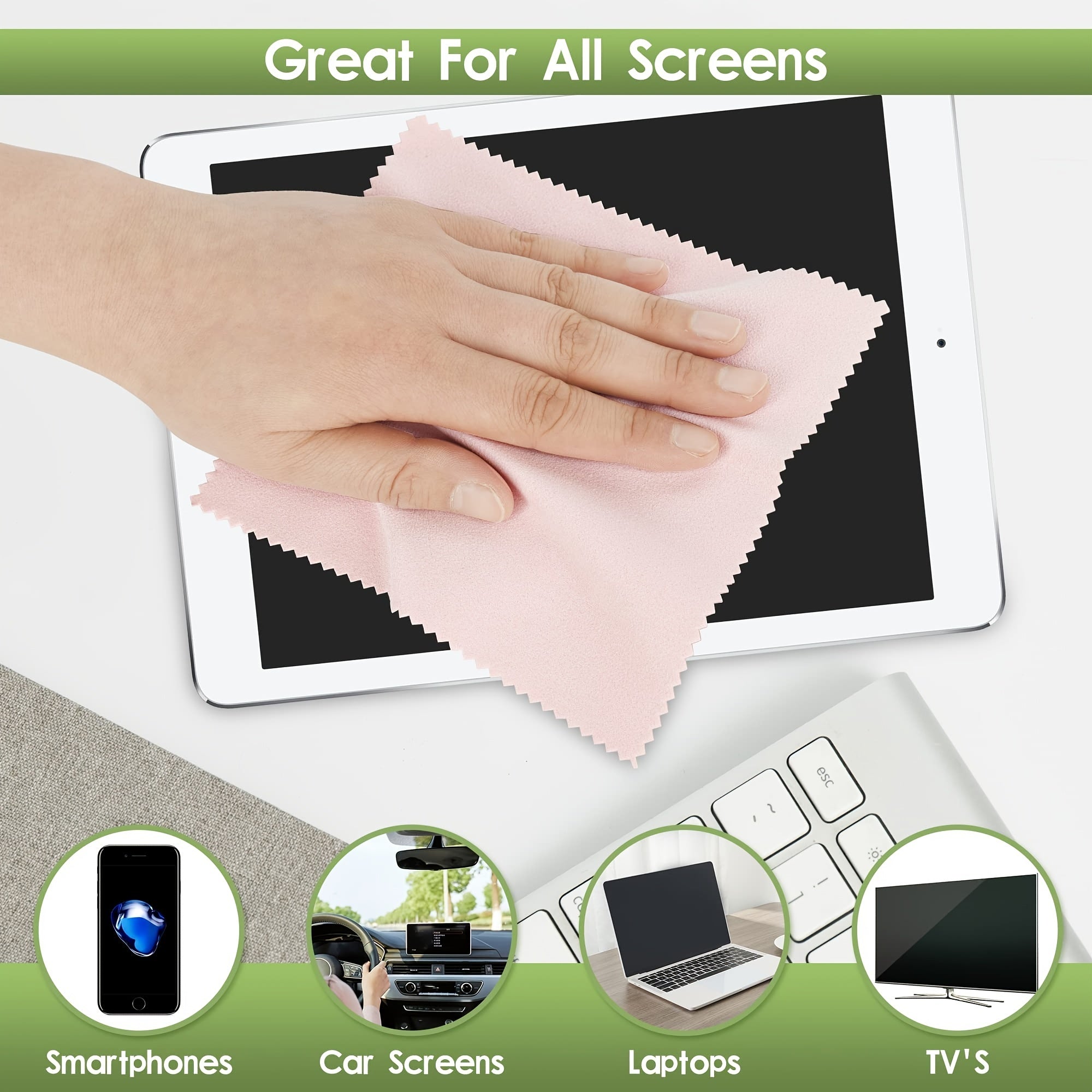 Microfiber Cleaning Cloths 12 Pack Multicolor for Glasses, Eyegl