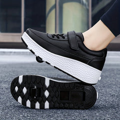Boy's Roller Shoes With Hook And Loop Fastener