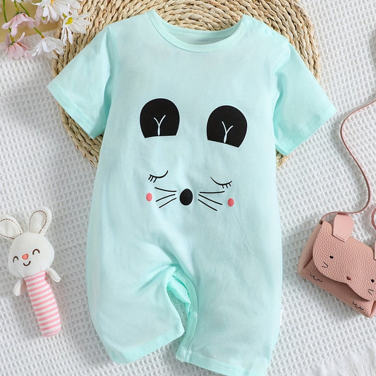 Cute Cartoon Print Baby Boy Romper