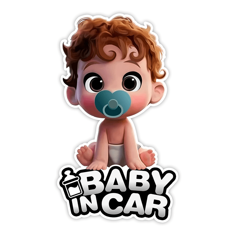 3.94" Funny Baby In Car V4 Sticker Waterproof Auto Decals