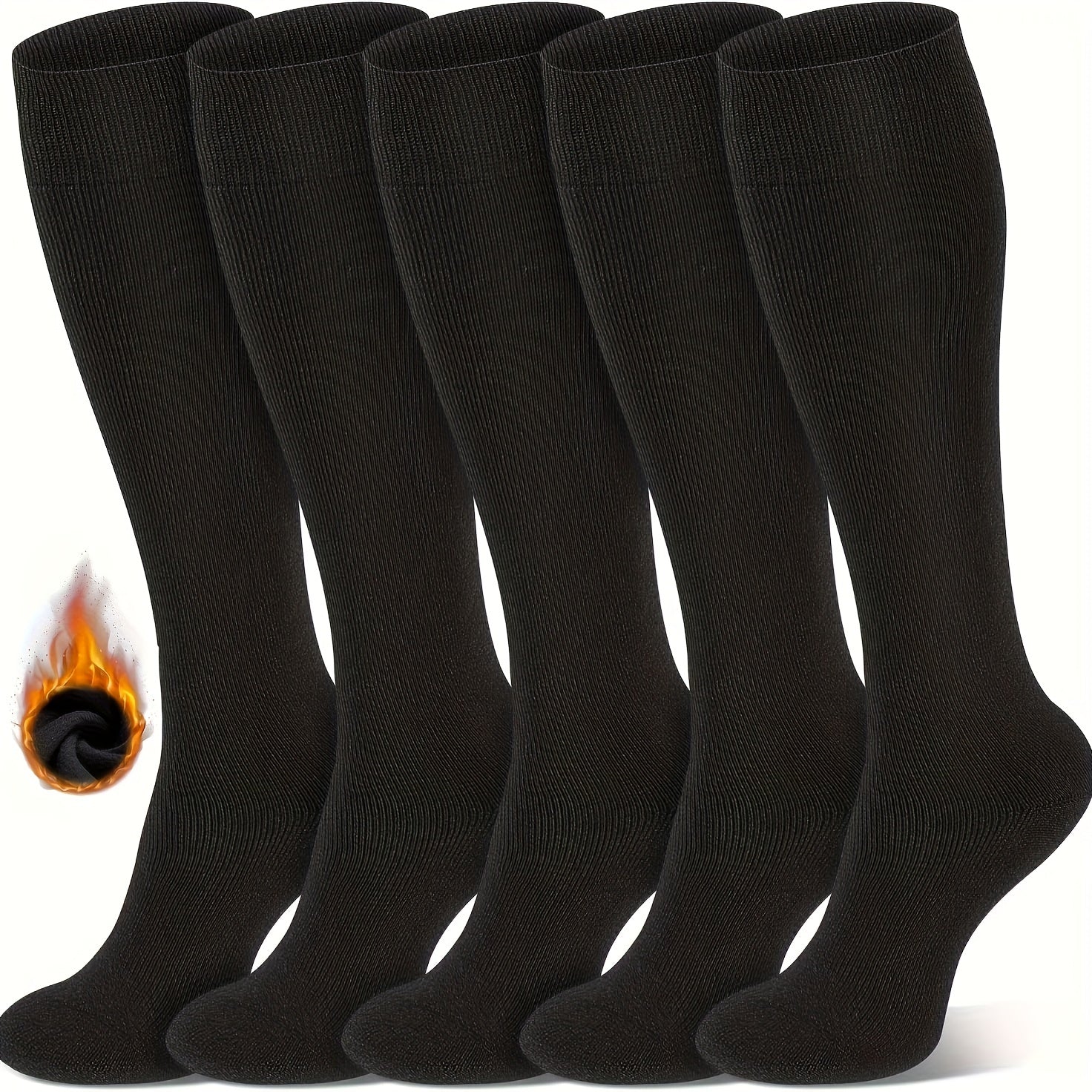 Warm Thick Knee High Socks for Men and Women, Cushioned Long Socks for Hiking