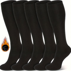 Warm Thick Knee High Socks for Men and Women, Cushioned Long Socks for Hiking