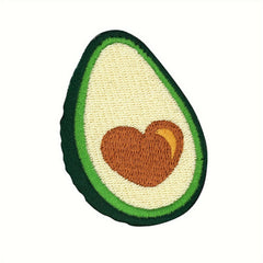 Heart Avocado Embroidered Morale Patch PVC Applique Fastener Hook & Loop