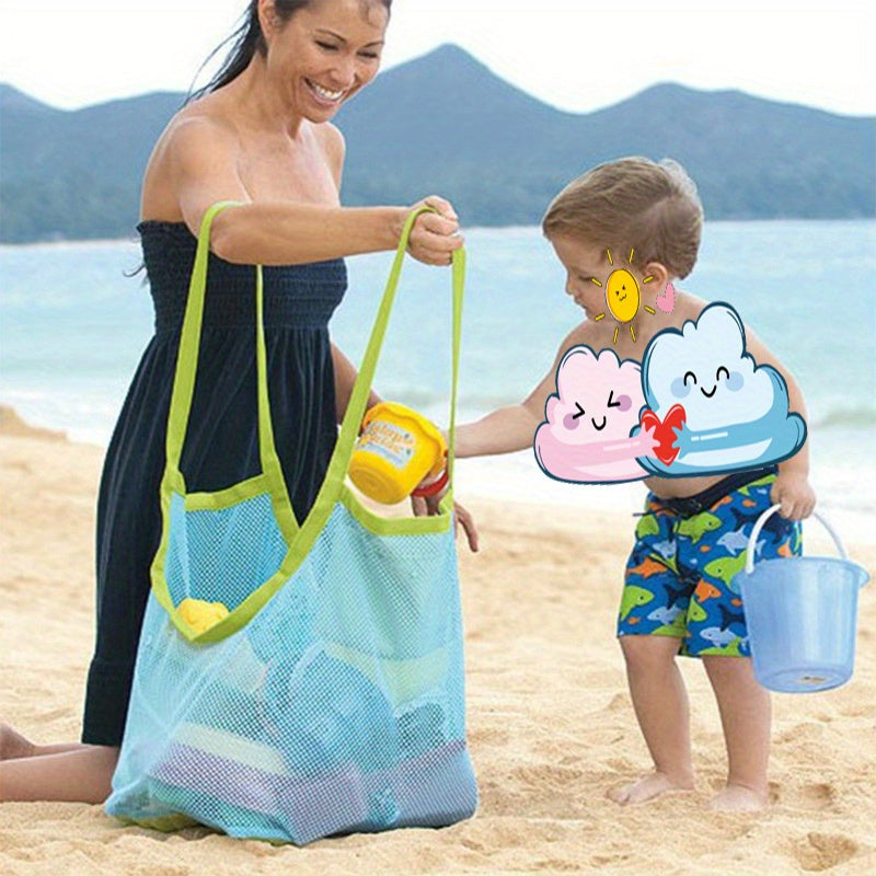 Large Capacity Mesh Beach Toy Storage Bag Sand Dredging Tool Bag