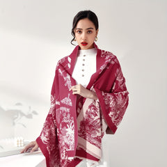 Coconut Tree Cashmere Scarf Long Warm Shawl Wraps Cashmere Fringe Scarf