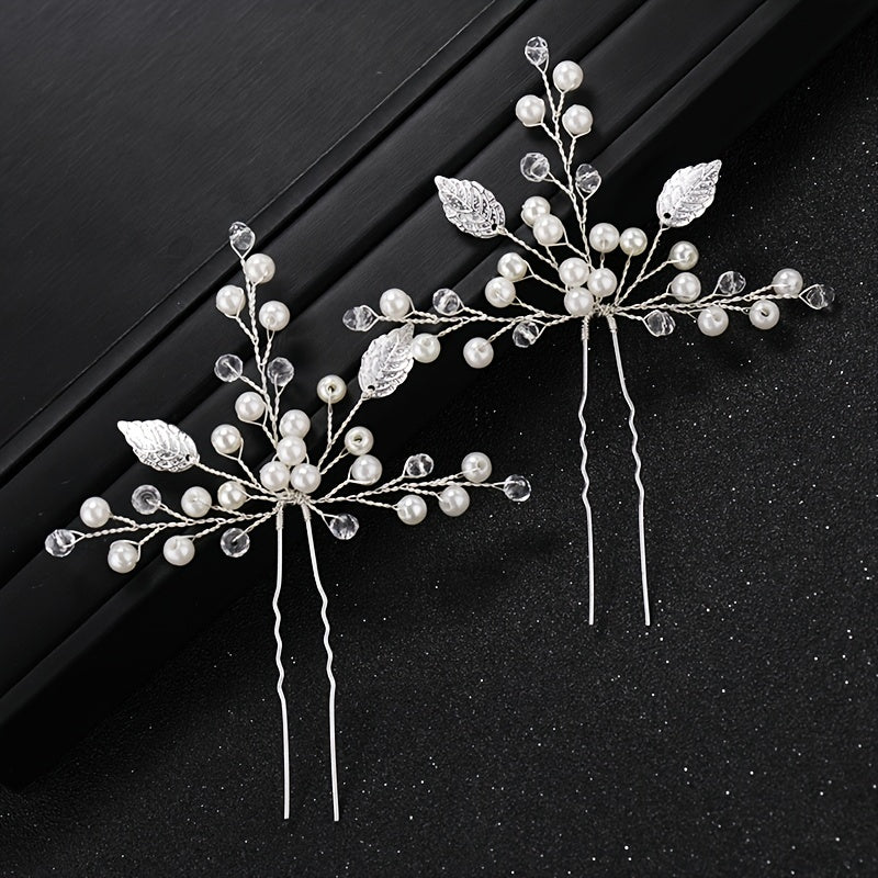 2pcs Women's Rhinestone Wedding Hair Comb Set