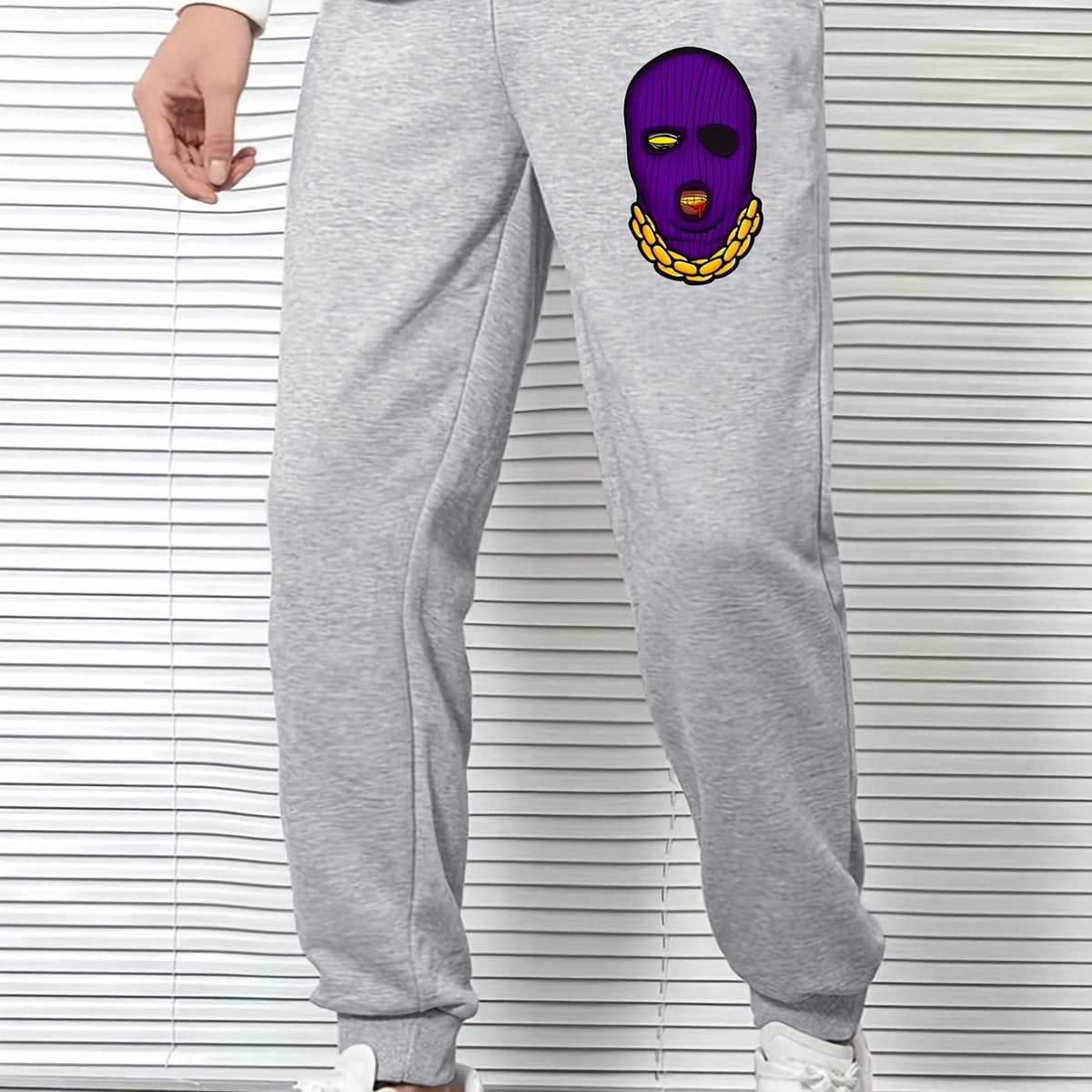 Cartoon Man Print Men's Sports Pants Casual Drawstring Joggers